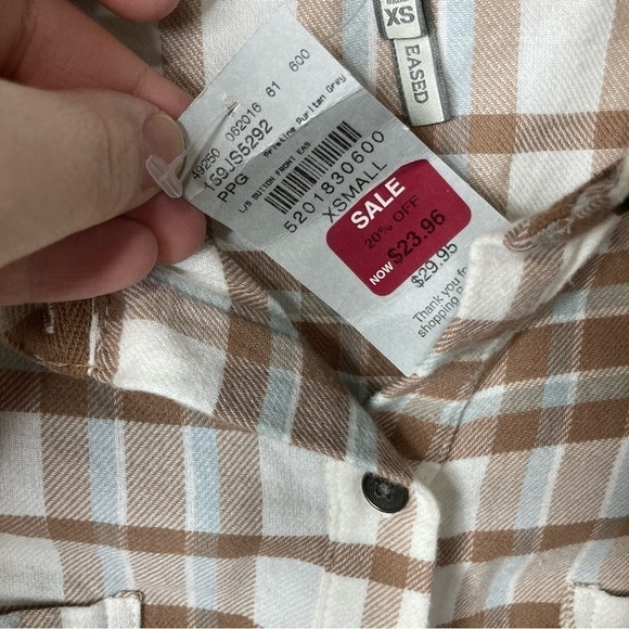 NWT BKE plaid flannel button down shirt size XS - Picture 4 of 6